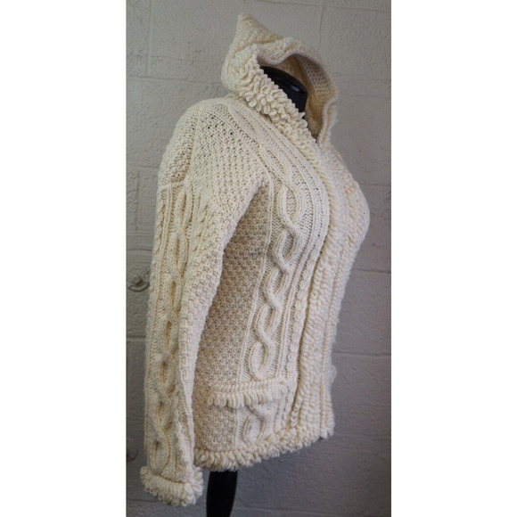 Native Knit Womens Hooded Sweater 100% Wool Made in Ecuador Size M / L - Picture 11 of 13